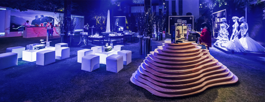 Event design for the launch of Alfred Dunhill + Johnnie Walker special edition Blue Label bottle.